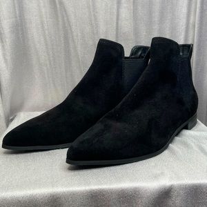 Cole Haan Pointed Black Suede Booties
